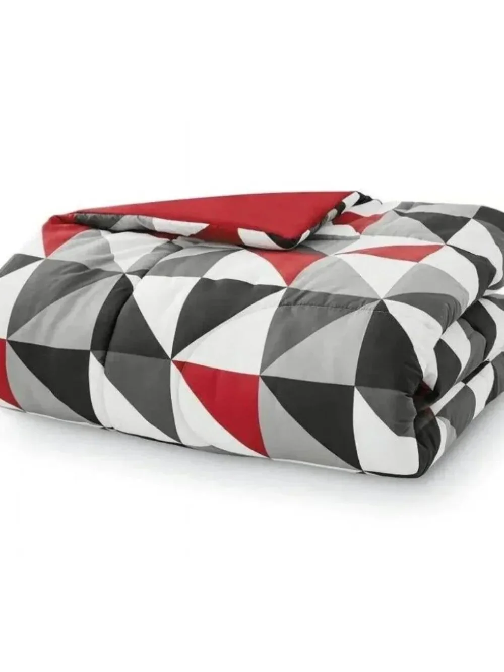 Reversible Comforter Geometric Triangles King Size